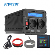 Edecoa 12V-230V UPS/Accu lader/Omschakelsysteem Zuivere Sinus Omvormer - 2500W/5000W + controller